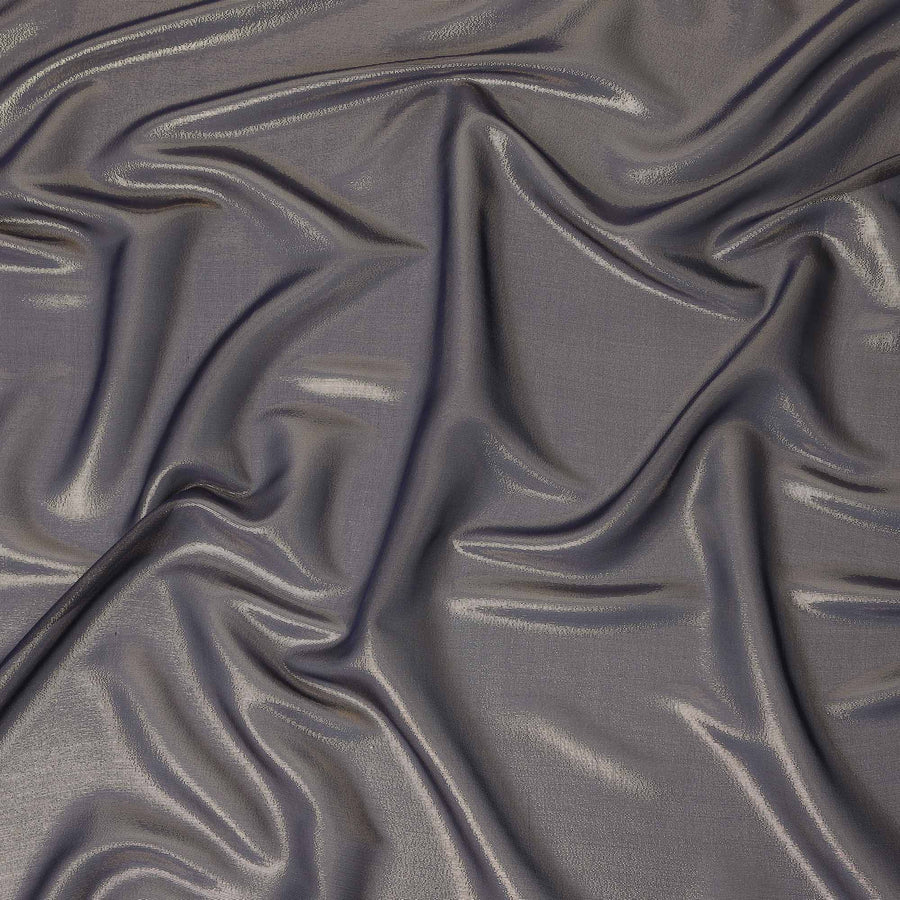 Pistachio Green Pure Silk Chiffon with Metallic Fabric 110cm