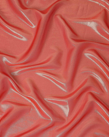 Steel Silver Grey Pure Silk Chiffon with Metallic Fabric 110