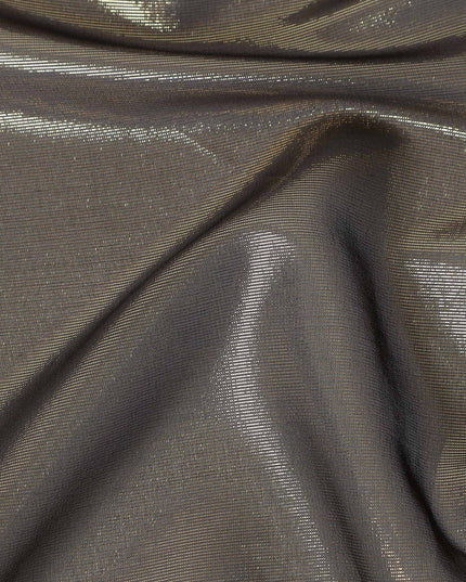 Taupe Grey Pure Silk Chiffon with Metallic Fabric 110cm