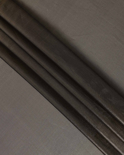 Taupe Grey Pure Silk Chiffon with Metallic Fabric 110cm