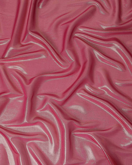Pistachio Green Pure Silk Chiffon with Metallic Fabric 110cm