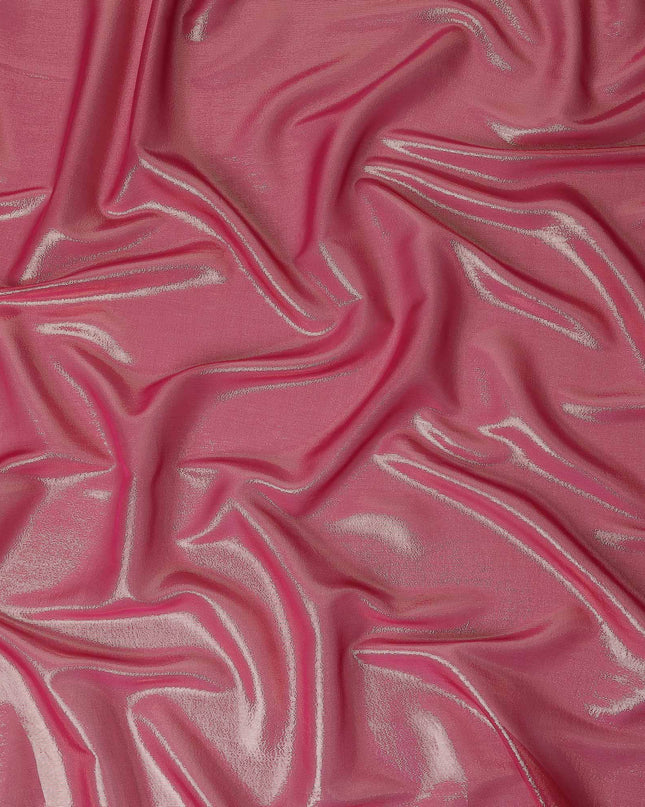 Pistachio Green Pure Silk Chiffon with Metallic Fabric 110cm
