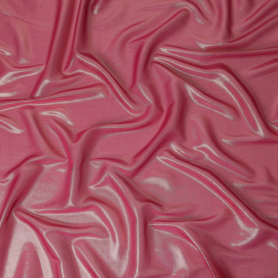 Pistachio Green Pure Silk Chiffon with Metallic Fabric 110cm