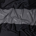 Jet Black Pure Silk Chiffon with Metallic Fabric 110cm