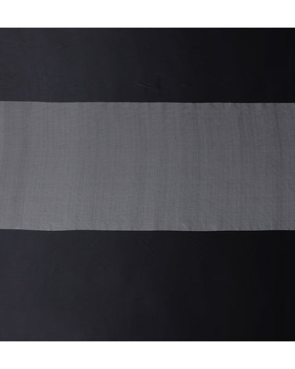 Jet Black Pure Silk Chiffon with Metallic Fabric 110cm