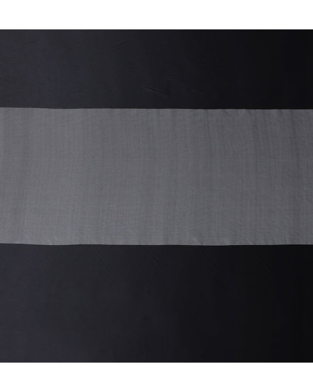 Jet Black Pure Silk Chiffon with Metallic Fabric 110cm