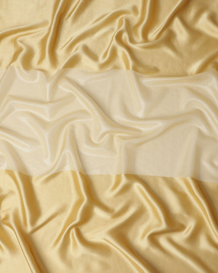 Champagne Gold Pure Silk Chiffon with Metallic Fabric 110cm