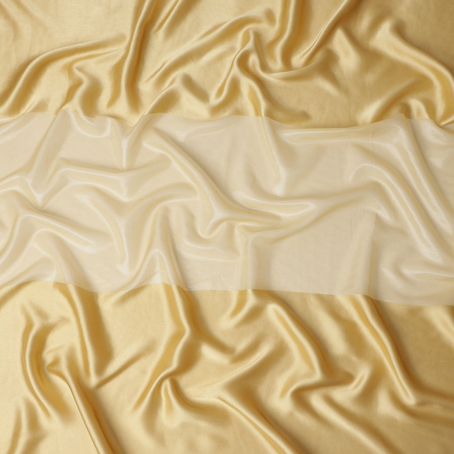 Champagne Gold Pure Silk Chiffon with Metallic Fabric 110cm
