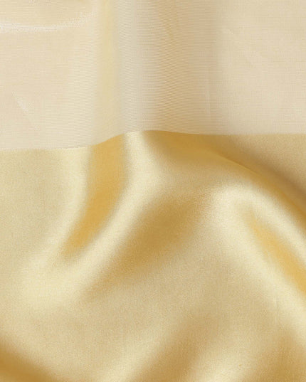 Champagne Gold Pure Silk Chiffon with Metallic Fabric 110cm