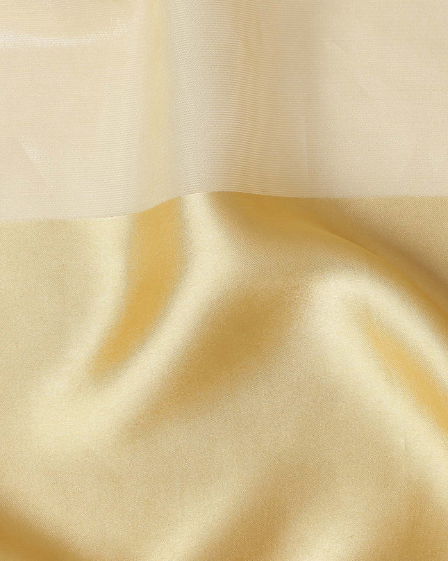 Champagne Gold Pure Silk Chiffon with Metallic Fabric 110cm