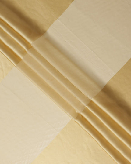 Champagne Gold Pure Silk Chiffon with Metallic Fabric 110cm