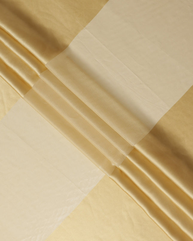 Champagne Gold Pure Silk Chiffon with Metallic Fabric 110cm
