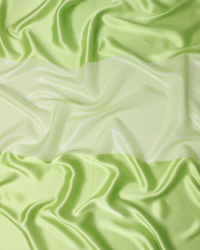 Lime Green Pure Silk Chiffon with Metallic Fabric 110cm