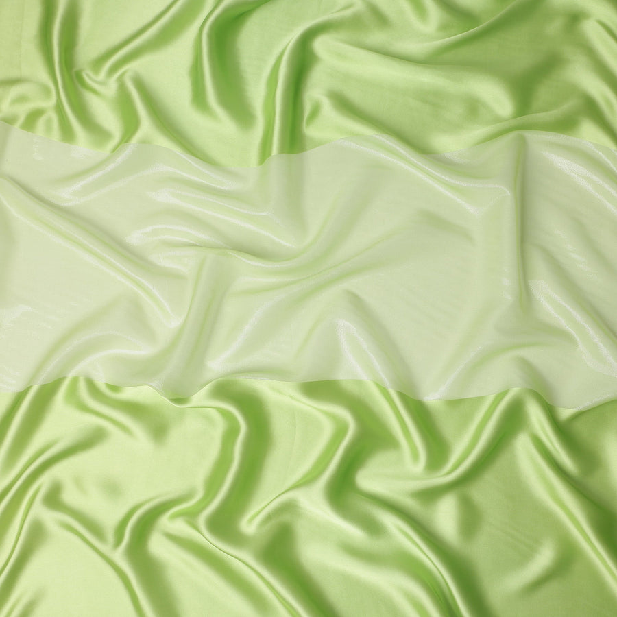 Lime Green Pure Silk Chiffon with Metallic Fabric 110cm