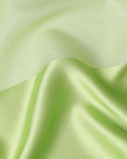 Lime Green Pure Silk Chiffon with Metallic Fabric 110cm