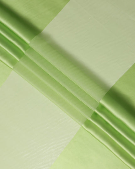 Lime Green Pure Silk Chiffon with Metallic Fabric 110cm