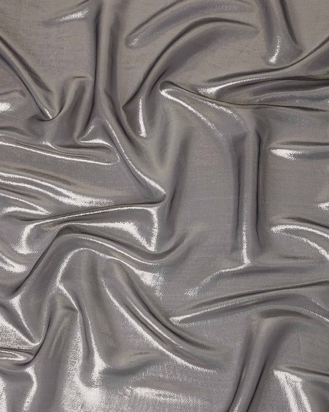 Dove Grey Pure Silk Chiffon with Metallic Fabric 110cm