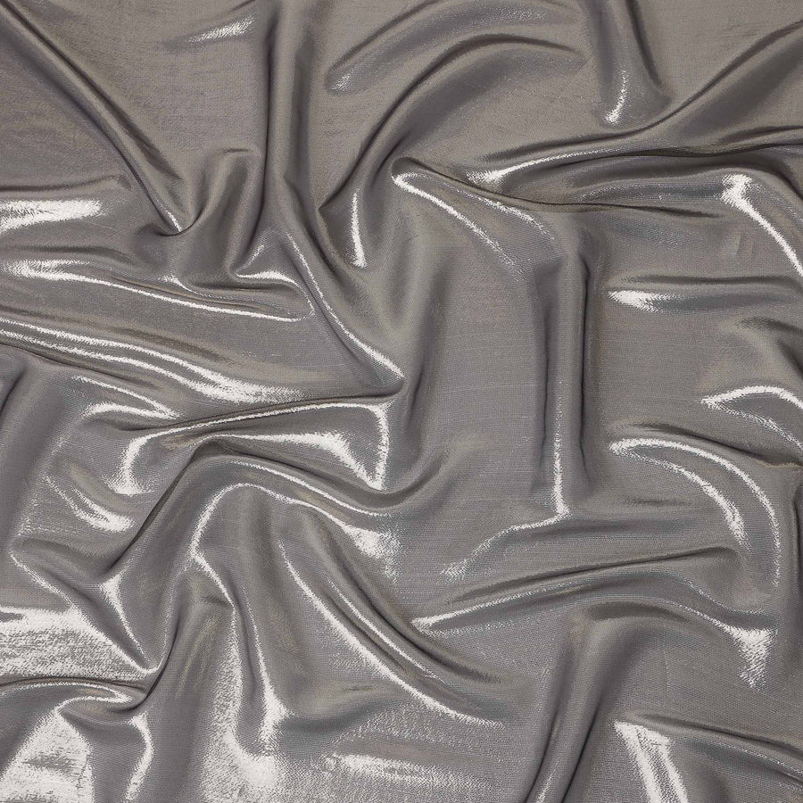 Dove Grey Pure Silk Chiffon with Metallic Fabric 110cm