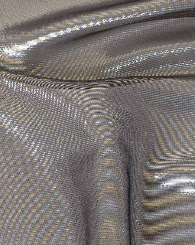 Dove Grey Pure Silk Chiffon with Metallic Fabric 110cm