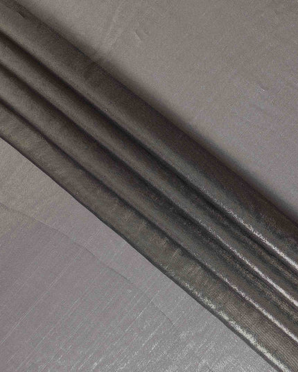 Dove Grey Pure Silk Chiffon with Metallic Fabric 110cm