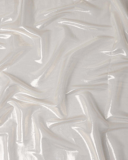 Pearl White Pure Silk Chiffon with Metallic Fabric 110cm