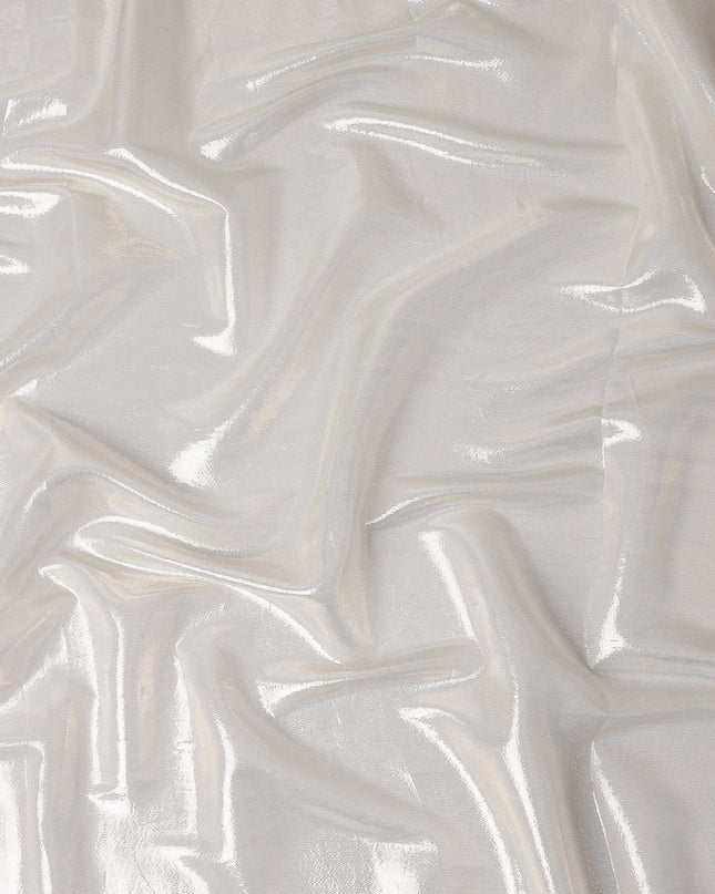 Pearl White Pure Silk Chiffon with Metallic Fabric 110cm