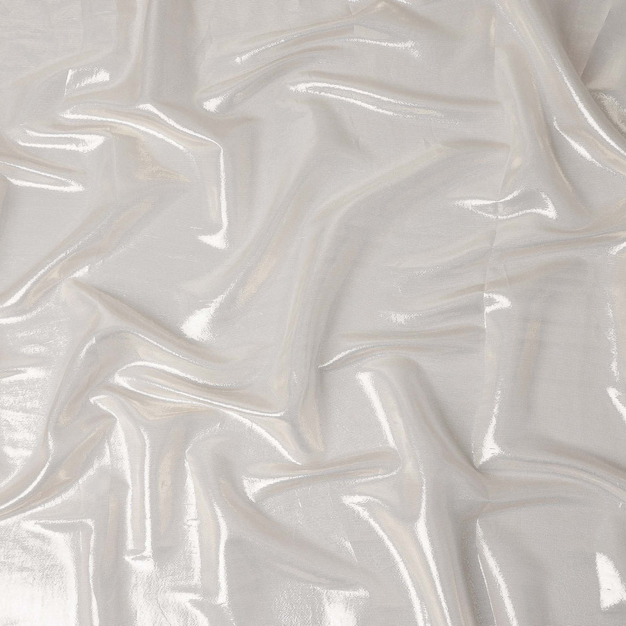 Pearl White Pure Silk Chiffon with Metallic Fabric 110cm