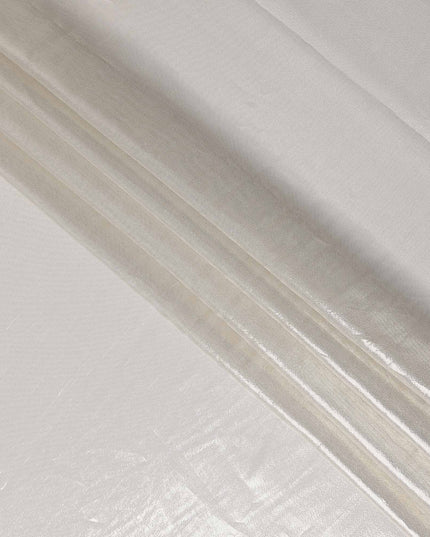 Pearl White Pure Silk Chiffon with Metallic Fabric 110cm