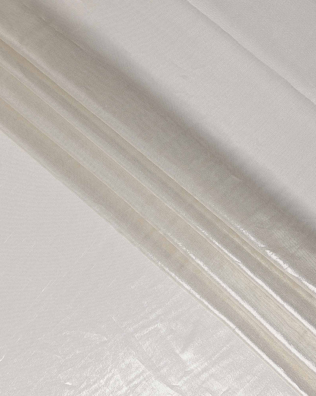 Pearl White Pure Silk Chiffon with Metallic Fabric 110cm