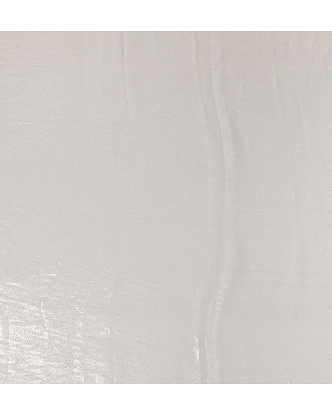 Pearl White Pure Silk Chiffon with Metallic Fabric 110cm