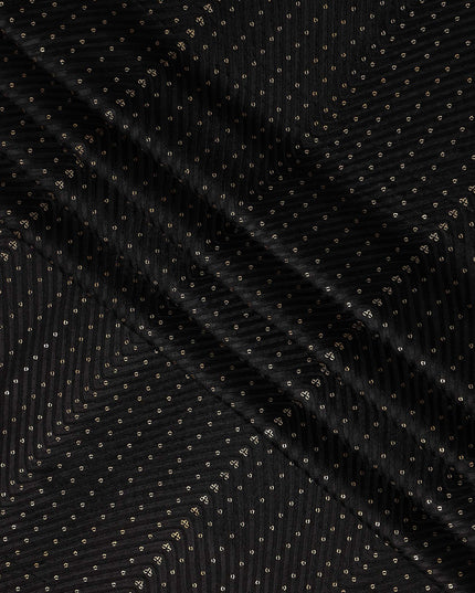 Jet Black Cotton Silk Embroidery Fabric 150cm