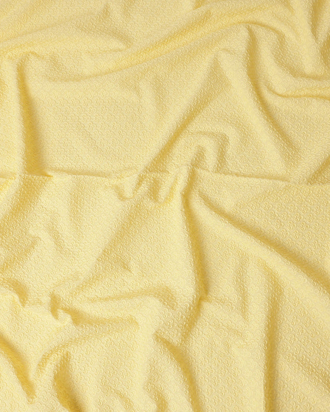 Buttercream Yellow Cotton Voile Embroidery Fabric 150cm