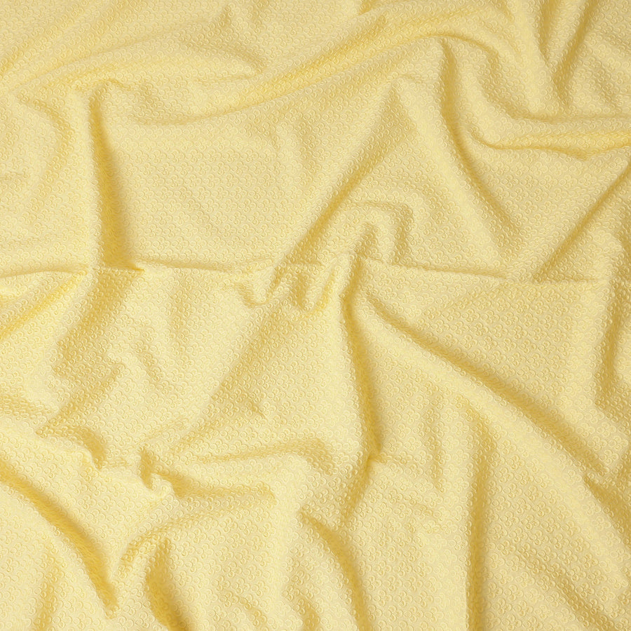 Buttercream Yellow Cotton Voile Embroidery Fabric 150cm