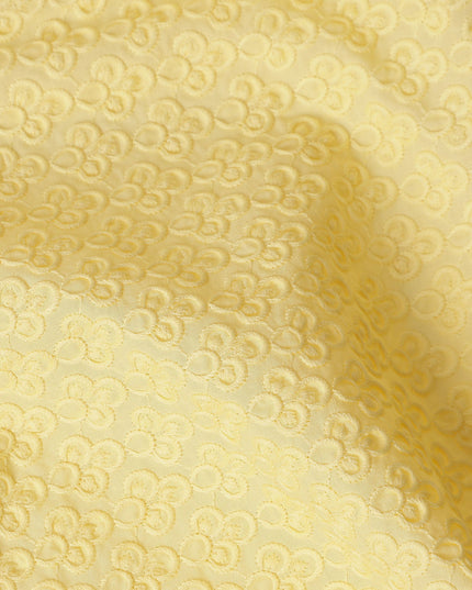 Buttercream Yellow Cotton Voile Embroidery Fabric 150cm