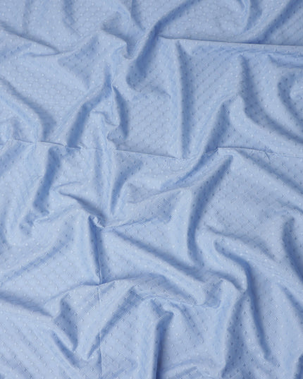 Powder Blue Cotton Voile Embroidery Fabric 150cm