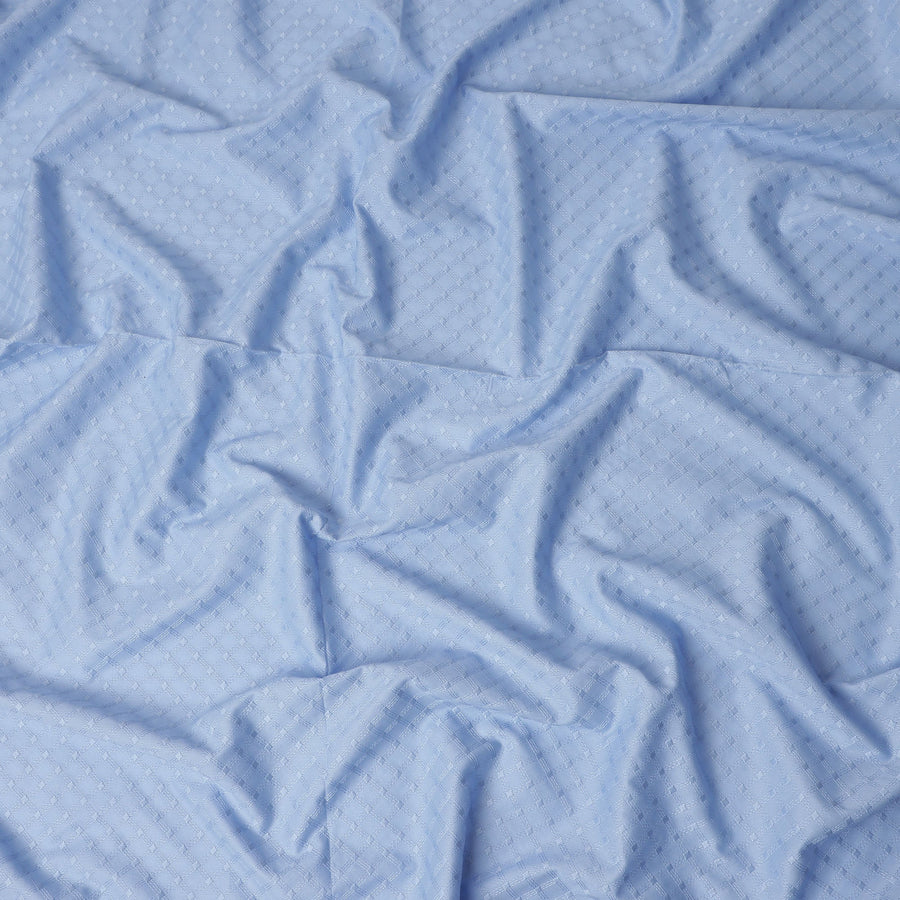 Powder Blue Cotton Voile Embroidery Fabric 150cm