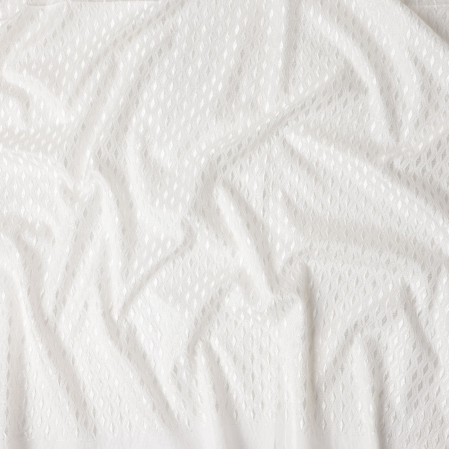 Ivory White Cotton Silk Embroidery Fabric 150cm