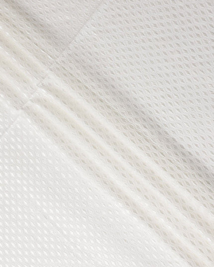 Ivory White Cotton Silk Embroidery Fabric 150cm