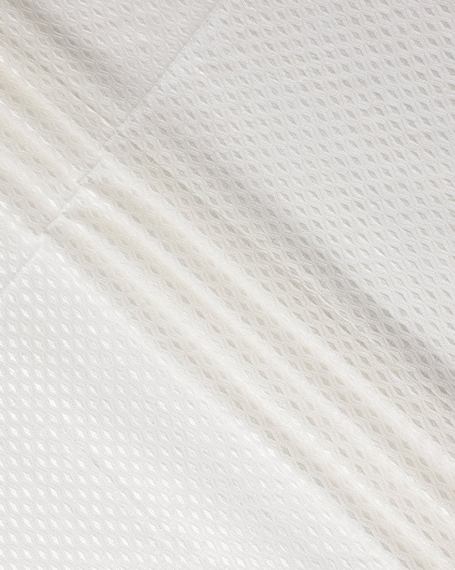 Ivory White Cotton Silk Embroidery Fabric 150cm