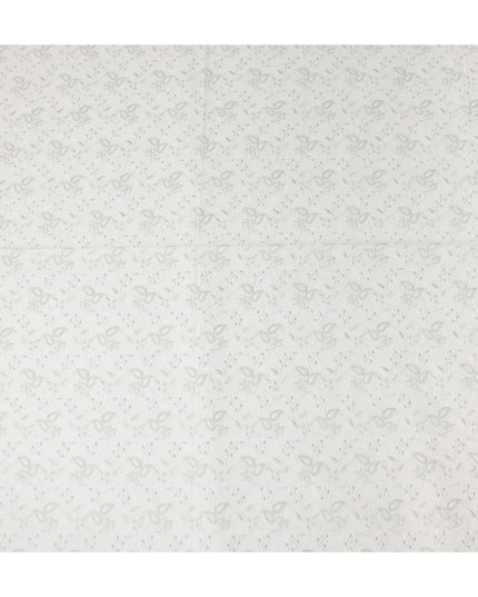 Snow White Cotton Linen Embroidery Fabric 110cm