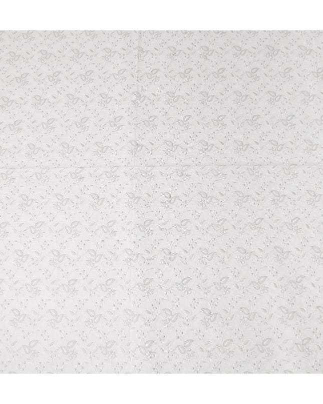 Snow White Cotton Linen Embroidery Fabric 110cm