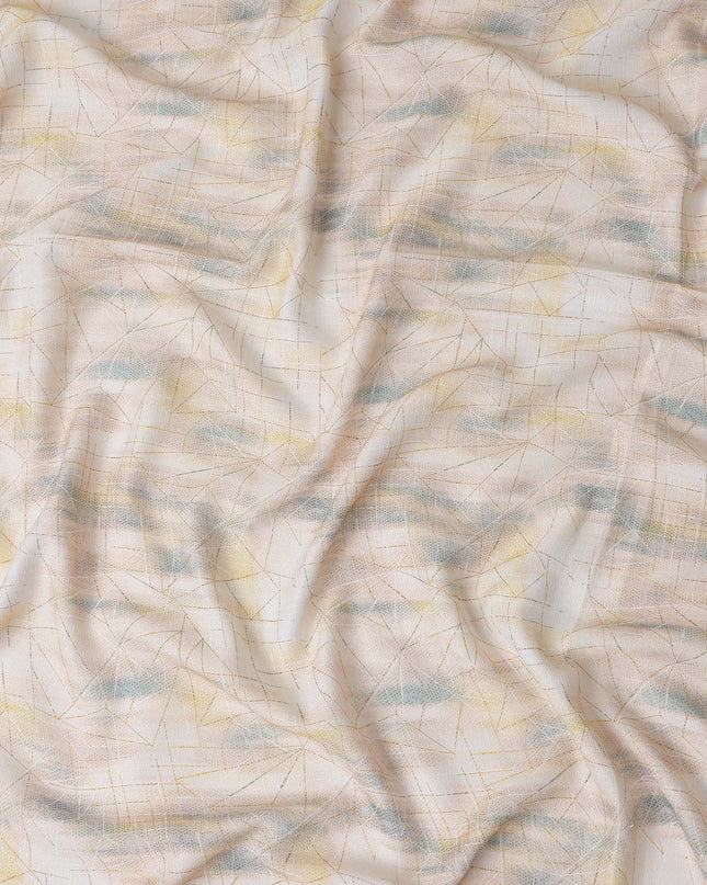 Blush Ivory Blended Cotton Linen Embroidery Fabric 150cm