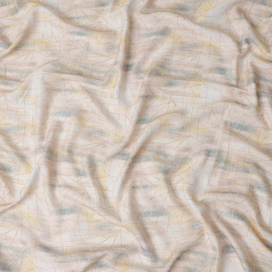 Blush Ivory Blended Cotton Linen Embroidery Fabric 150cm