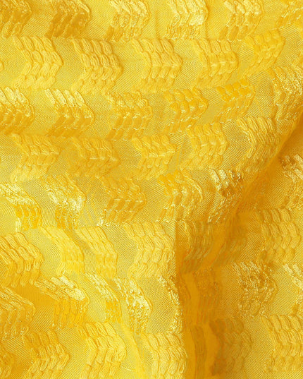 Golden Yellow Cotton Silk Embroidery Fabric 150cm