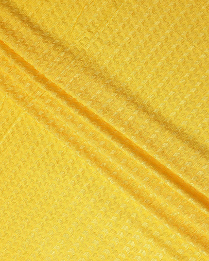 Golden Yellow Cotton Silk Embroidery Fabric 150cm