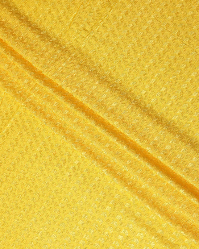 Golden Yellow Cotton Silk Embroidery Fabric 150cm