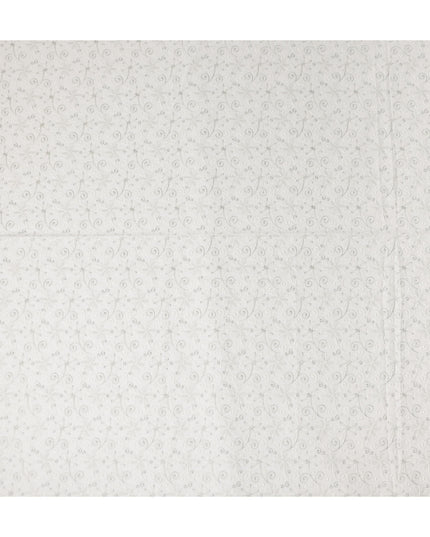 Soft White Cotton Linen Embroidery Fabric 110cm