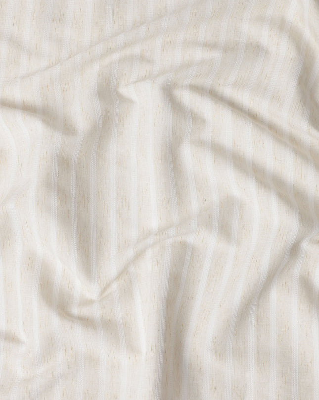 Ivory Cream Blended Linen Suiting Fabric 150cm