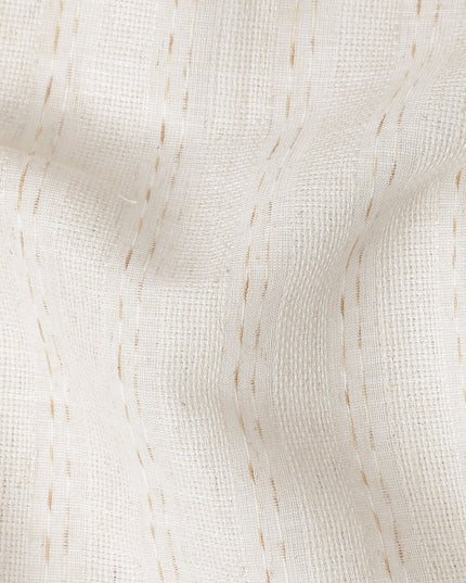 Oatmeal Cream Blended Linen Suiting Fabric 150cm