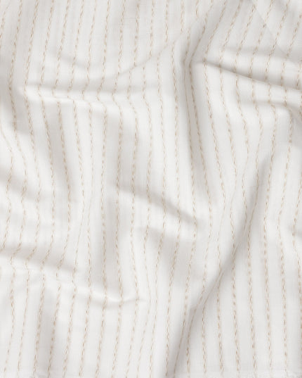 Ecru White Blended Linen Suiting Fabric 150cm